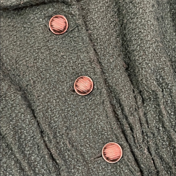 Steve Madden Textured Green Outerwear Cape Coat - Picture 3 of 5